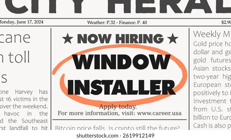 Fensterinstallateur - Stellenangebot. Zeitung klassifiziert Anzeige Karrieremöglichkeiten. Neue Mitarbeiter einstellen.