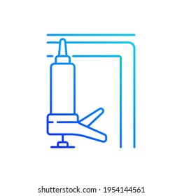 Window insulation gradient linear vector icon. Heat, cooling loss reduction in house. Insulating barrier creation. Thin line color symbols. Modern style pictogram. Vector isolated outline drawing