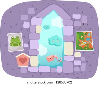 window isolated vector illustration