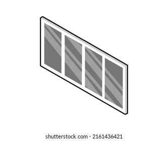 Window isometric design icon. Vector web illustration. 3d colorful concept