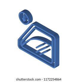 Window isometric left top view 3D icon