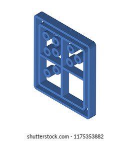 Window isometric left top view 3D icon