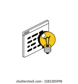 Window lamp idea. Vector line, 3d stroke isometric, color web icon, new flat style. Creative illustration design, abstract idea for infographics.