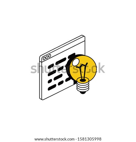 Window lamp idea. Vector line, 3d stroke isometric, color web icon, new flat style. Creative illustration design, abstract idea for infographics.
