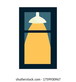window and lamp light isolated icon on white background vector illustration