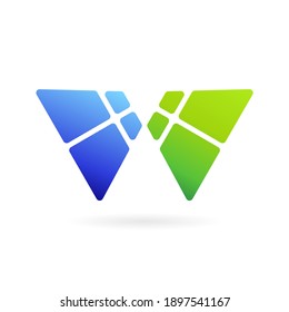 window letter w logo design concept