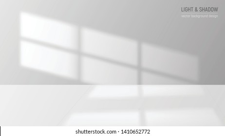 Window light and shadow realistic grey decorative background vector illustration