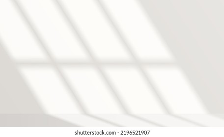 Window light and shadow realistic grey decorative background.