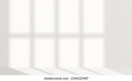 Window light and shadow realistic grey decorative background.