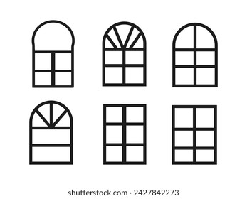 window line art icon set.