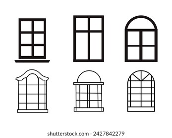 window line art icon set.