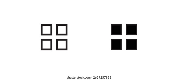 window line and flat icons set, editable stroke isolated on white, linear vector outline illustration, symbol logo design style