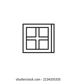 Window line icon black and white