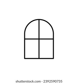 Window Line Icon drawn with Black Line. Vector Illustration for web sites, apps, design, banners and other purposes