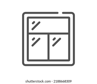 Window line icon. Glass frame sign. Building window symbol. Quality design element. Linear style window icon. Editable stroke. Vector