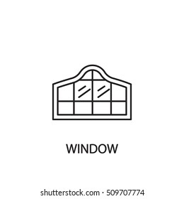 Window line icon. High quality pictogram of window for home's interior. Outline vector symbol for design website or mobile app. Thin line sign of mirror for logo, visit card, etc.