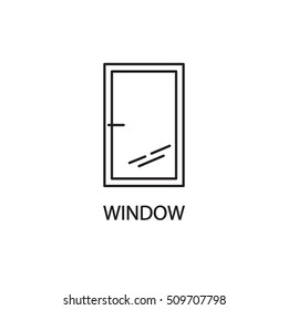 Window line icon. High quality pictogram of window for home's interior. Outline vector symbol for design website or mobile app. Thin line sign of mirror for logo, visit card, etc.