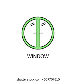 Window line icon. High quality pictogram of window for home's interior. Outline vector symbol for design website or mobile app. Thin line sign of mirror for logo, visit card, etc.