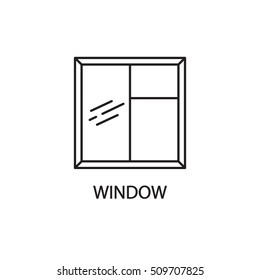 Window line icon. High quality pictogram of window for home's interior. Outline vector symbol for design website or mobile app. Thin line sign of mirror for logo, visit card, etc.