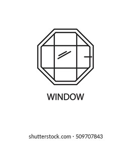 Window line icon. High quality pictogram of window for home's interior. Outline vector symbol for design website or mobile app. Thin line sign of mirror for logo, visit card, etc.