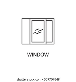 Window line icon. High quality pictogram of window for home's interior. Outline vector symbol for design website or mobile app. Thin line sign of mirror for logo, visit card, etc.