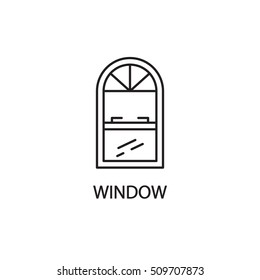 Window line icon. High quality pictogram of window for home's interior. Outline vector symbol for design website or mobile app. Thin line sign of mirror for logo, visit card, etc.