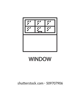 Window line icon. High quality pictogram of window for home's interior. Outline vector symbol for design website or mobile app. Thin line sign of mirror for logo, visit card, etc.
