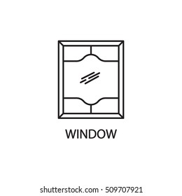 Window line icon. High quality pictogram of window for home's interior. Outline vector symbol for design website or mobile app. Thin line sign of mirror for logo, visit card, etc.