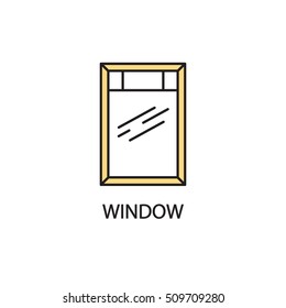Window line icon. High quality pictogram of window for home's interior. Outline vector symbol for design website or mobile app. Thin line sign of mirror for logo, visit card, etc.