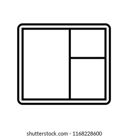 Window line icon isolated on white background. Outline thin architecture element vector.