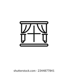 Window line icon isolated on white background