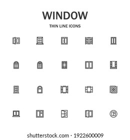 Window line icon set. Collection of modern signs for web design and mobile app. House pictograms. Black icon on white background. Collection of high-quality outline logo
