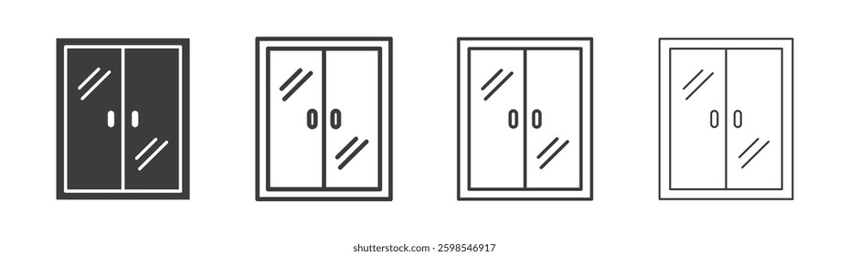 Window line icon vector illustration set.