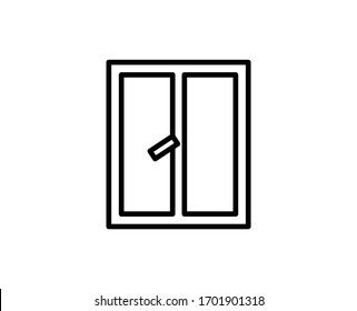 Icono de línea de ventana. Símbolo vectorial en estilo plano y moderno sobre fondo blanco. Canto de ventana para el diseño.