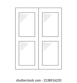 window line icon vector template and illustration with editable