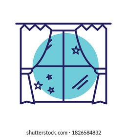 window line style icon design, architecture home and house theme Vector illustration