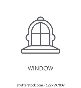 Window linear icon. Modern outline Window logo concept on white background from Real Estate collection. Suitable for use on web apps, mobile apps and print media.