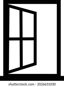 Window linear icon on white background. Window open sign. Window symbol. flat style.