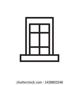 Window linear icon - vector symbol or logo illustration