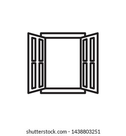 Window linear icon - vector symbol or logo illustration