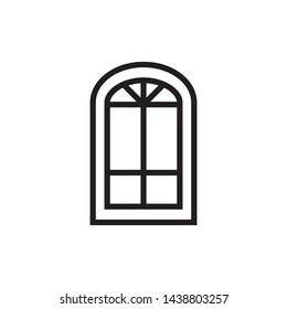Window linear icon - vector symbol or logo illustration