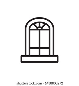 Window linear icon - vector symbol or logo illustration