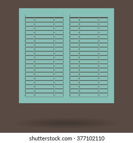 Window linear icon - vector symbol with Louvers sign icon. Window blinds or jalousie symbol