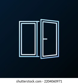 Window linear vector concept colorful icon or logo element on dark background