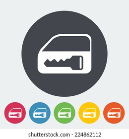 Window lock. Single flat icon on the circle. Vector illustration.