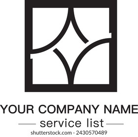 window logo, curtain logo, Black logo