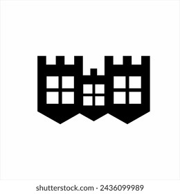 Window logo design with castle concept.