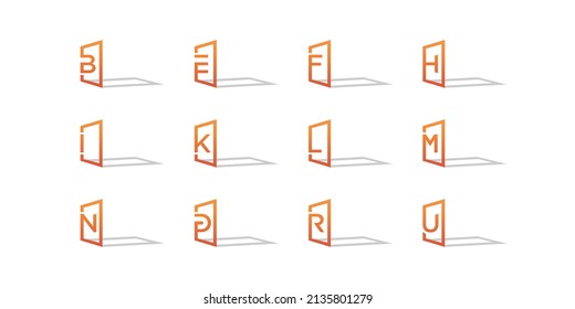 Window logo design with letter concept Premium Vector