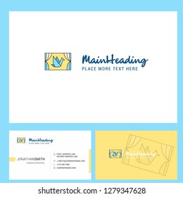 Window Logo design with Tagline & Front and Back Busienss Card Template. Vector Creative Design