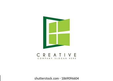 Window logo design template element. Window icon design. Suitable for Business and real estate isolated on white background